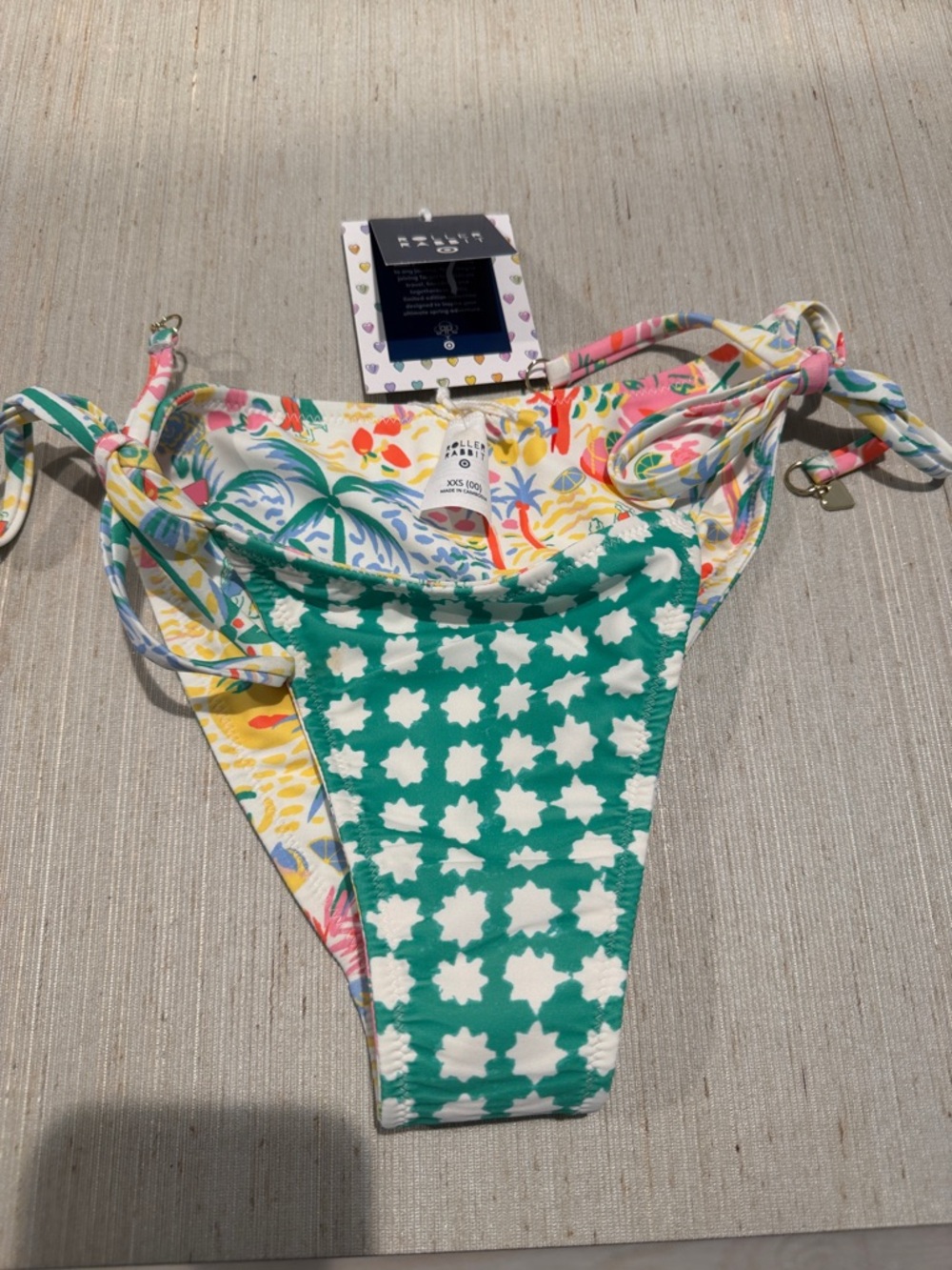 Roller Rabbit Green & Multicolor Floral Tie-Side Women's Bikini Bottoms